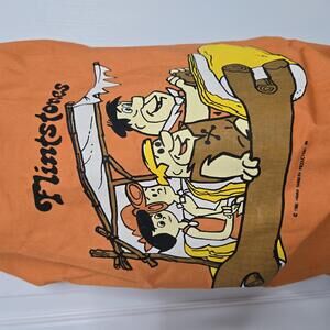 Vintage 1980 Flinstones Large Sack Bag Duffle Drawstring Laundry